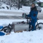 Philip Marciniak with his creative snow solution.
