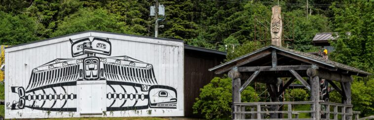 The ‘Na̱mǥis Traditional Big House at ‘Yalis, Cormorant Island was built in 1965. It is modelled after the traditional residences of the Kwakwaka’wakw. ʼNa̱mǥis lands have never been ceded to any other entity, government, or outside agent.