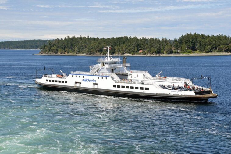 BC Ferries vessel cruising on British Columbia's coast